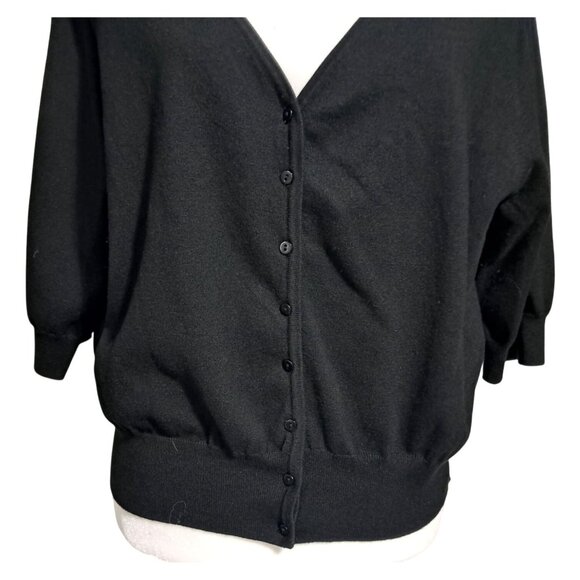 Donna Ricco Cardigan Sweater Womens Size L Silk Blend Button Front Half Sleeves - Picture 3 of 10